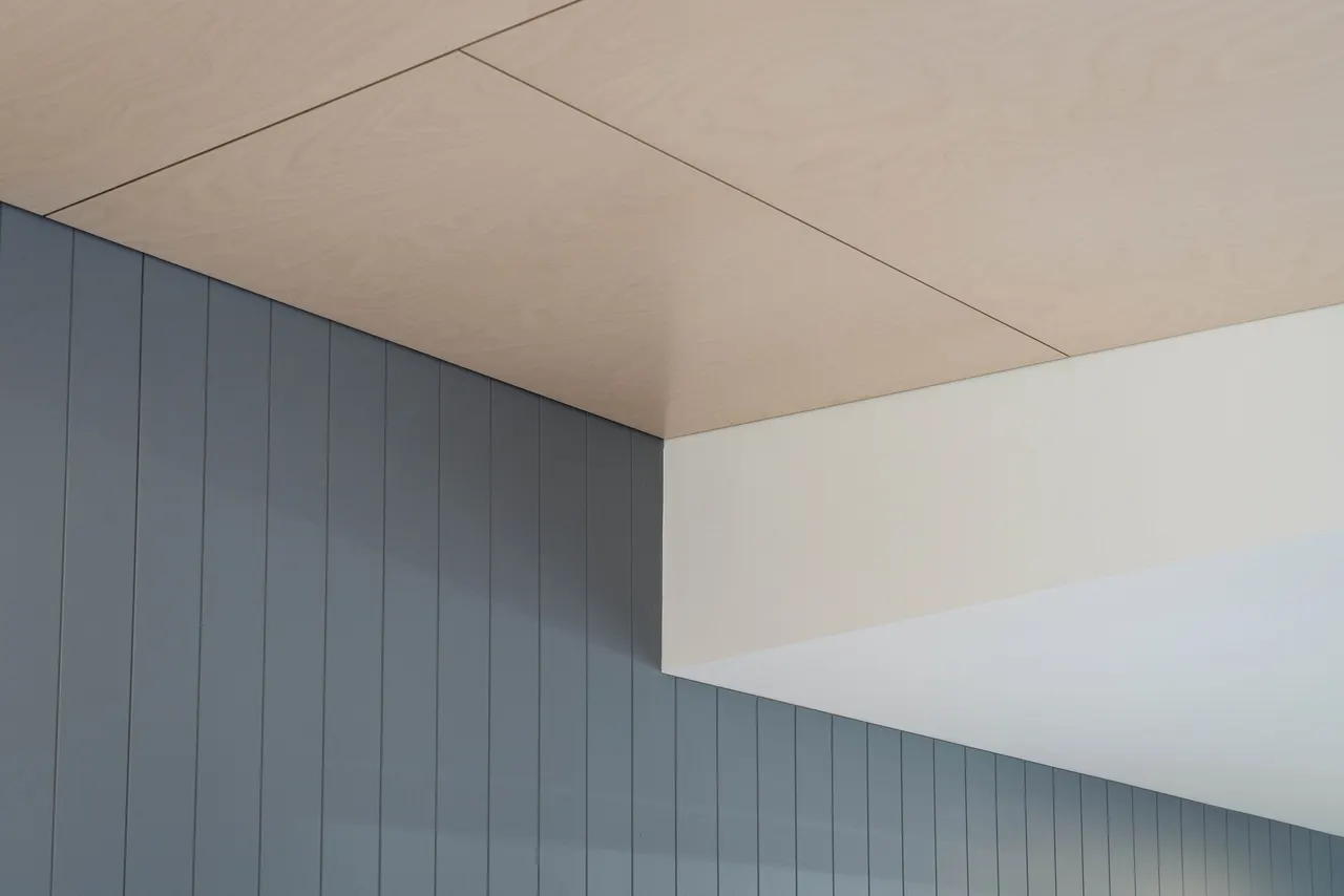 Detailed timber ceiling lining and clean interior wall junctions